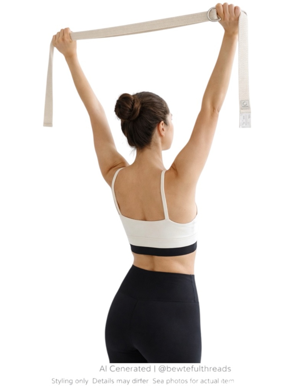 Minimalist Organic Cotton Yoga Strap Neutral Stretching Belt 72”